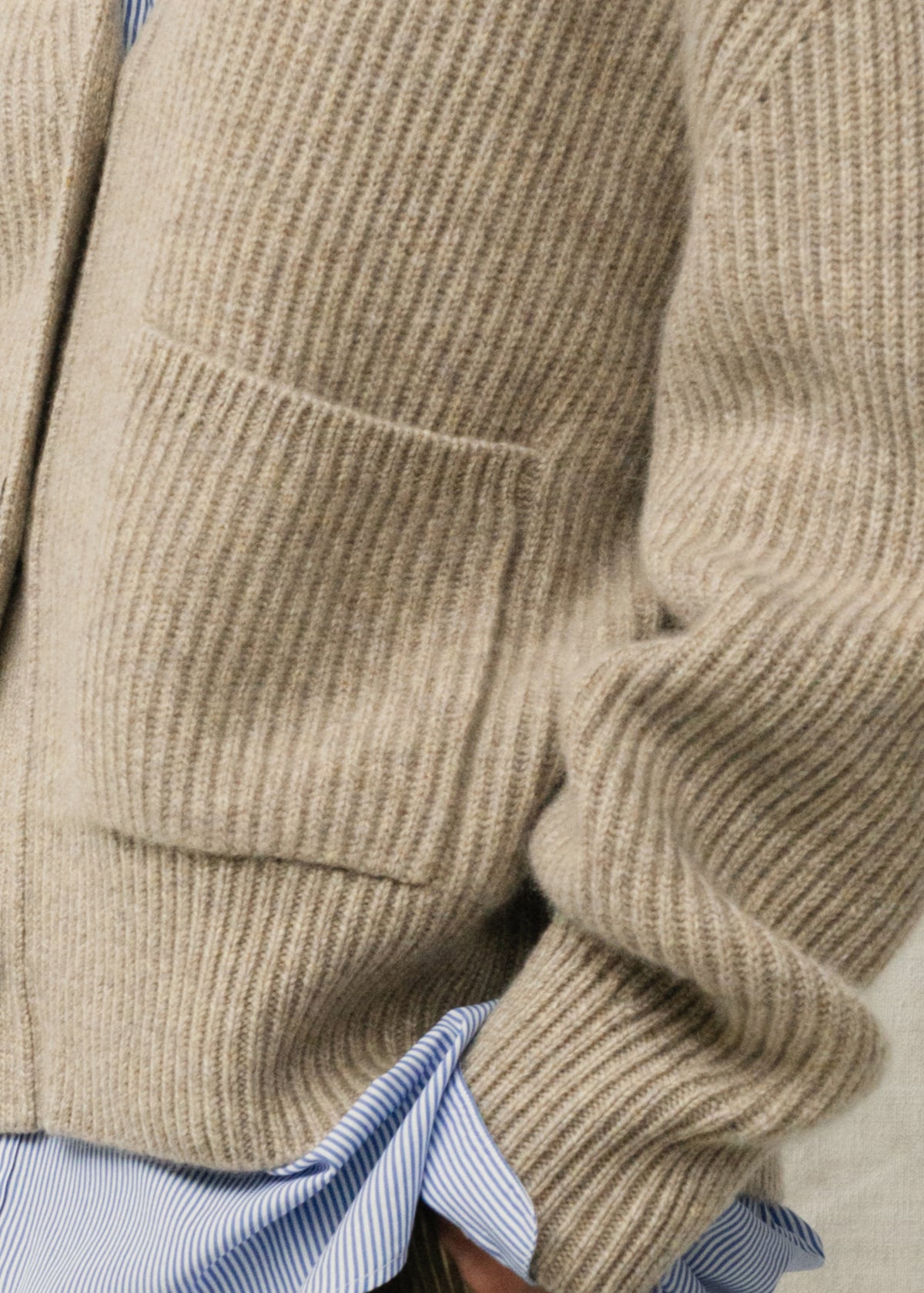 JAKE CASHMERE CARDIGAN — STONE