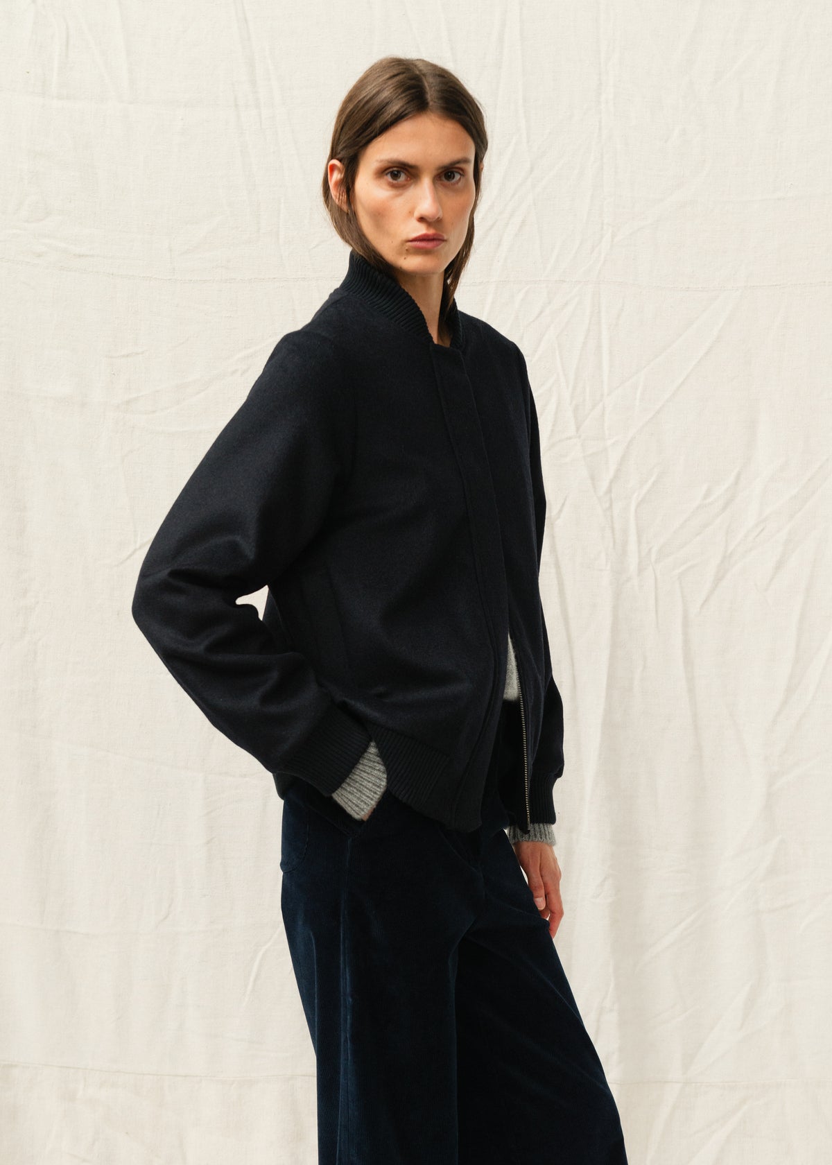 JUDD BOMBER JACKET — NAVY