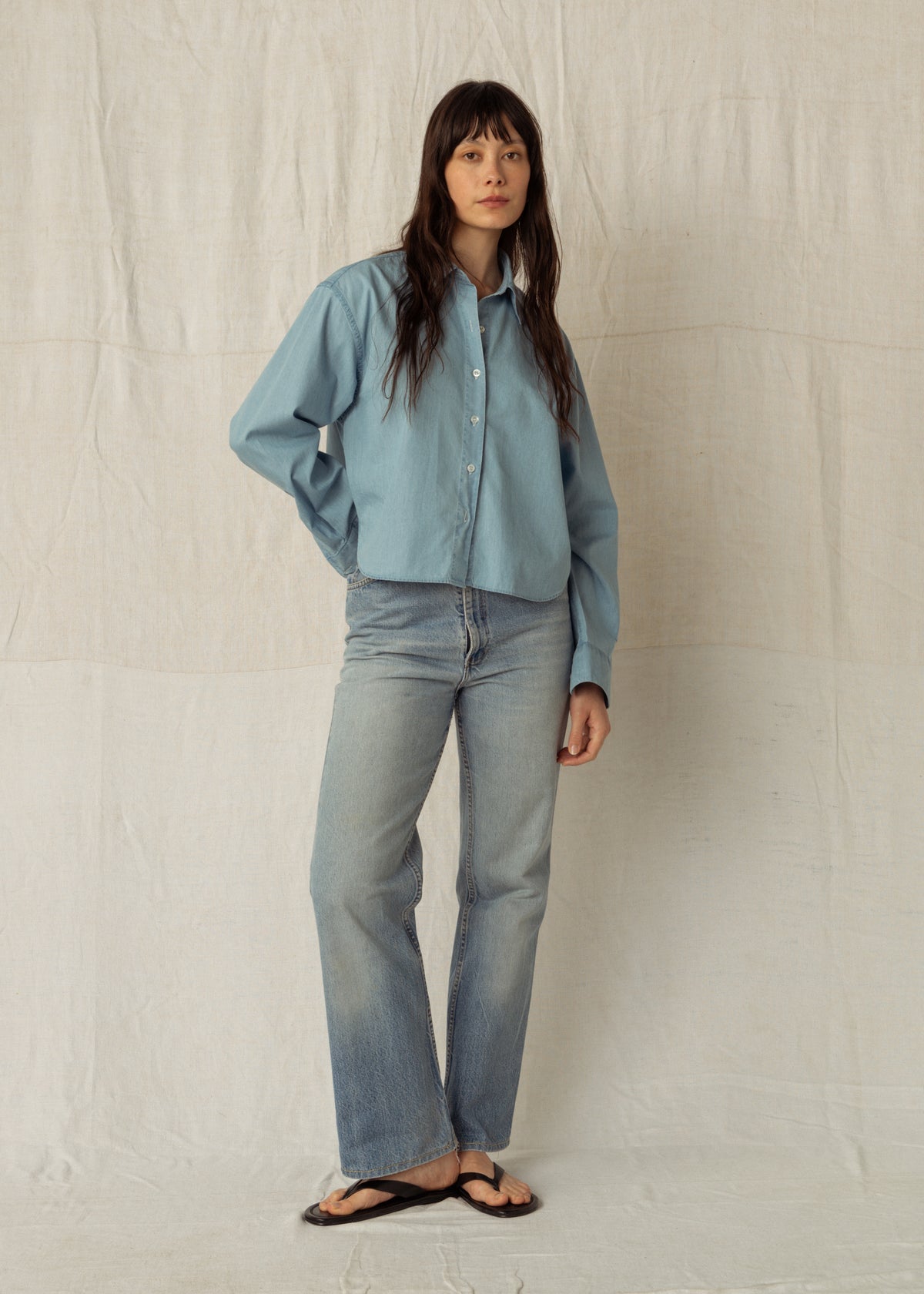 KIERA SHIRT — LIGHT BLUE DENIM