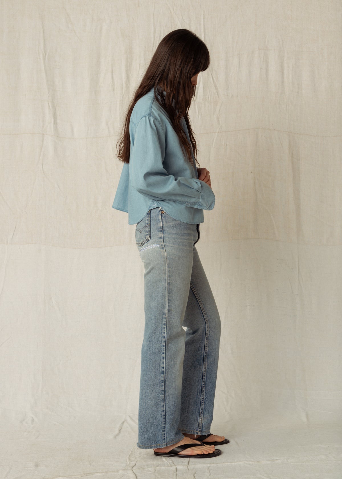 KIERA SHIRT — LIGHT BLUE DENIM