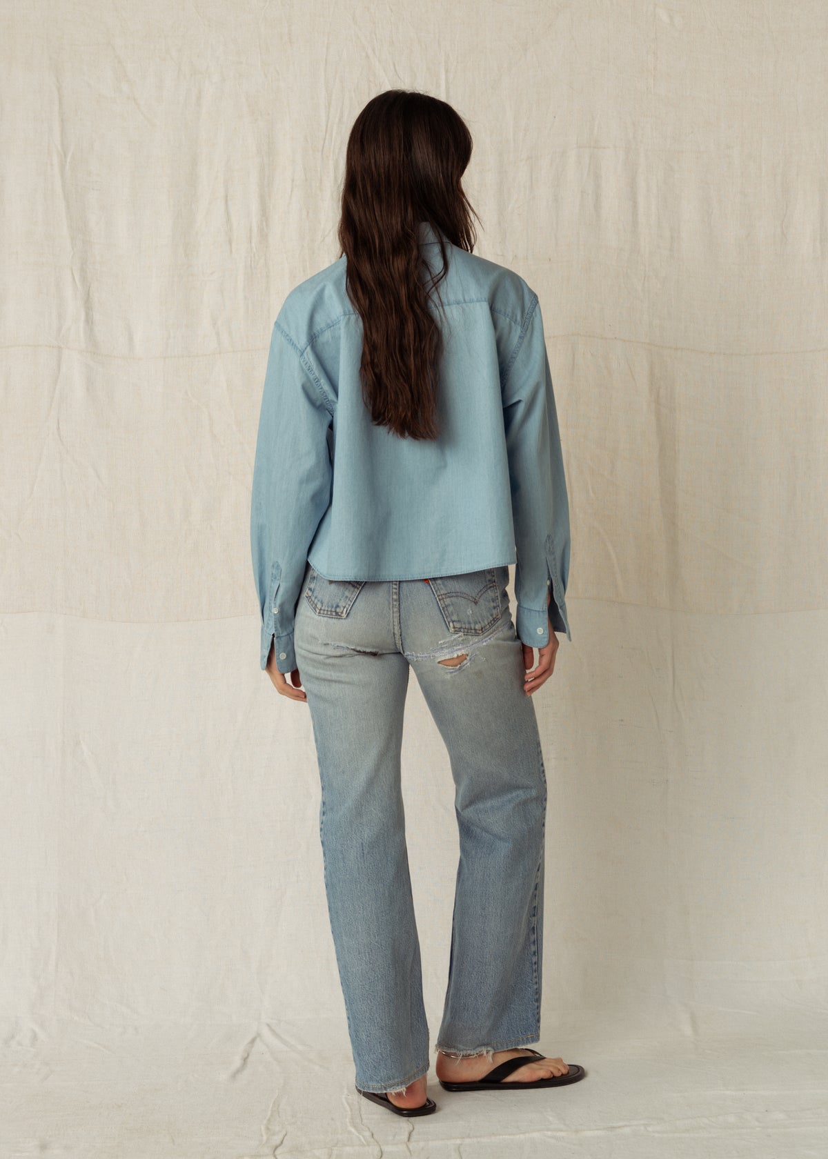 KIERA SHIRT — LIGHT BLUE DENIM