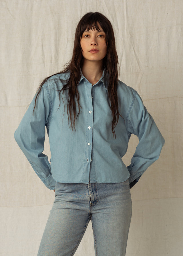 KIERA SHIRT — LIGHT BLUE DENIM