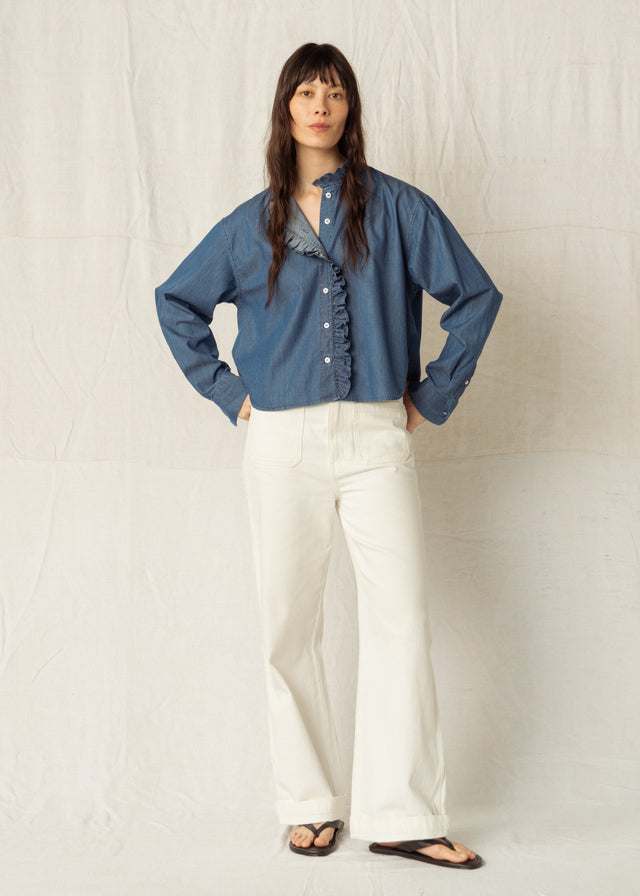 KIRSTY SHIRT — DARK BLUE DENIM