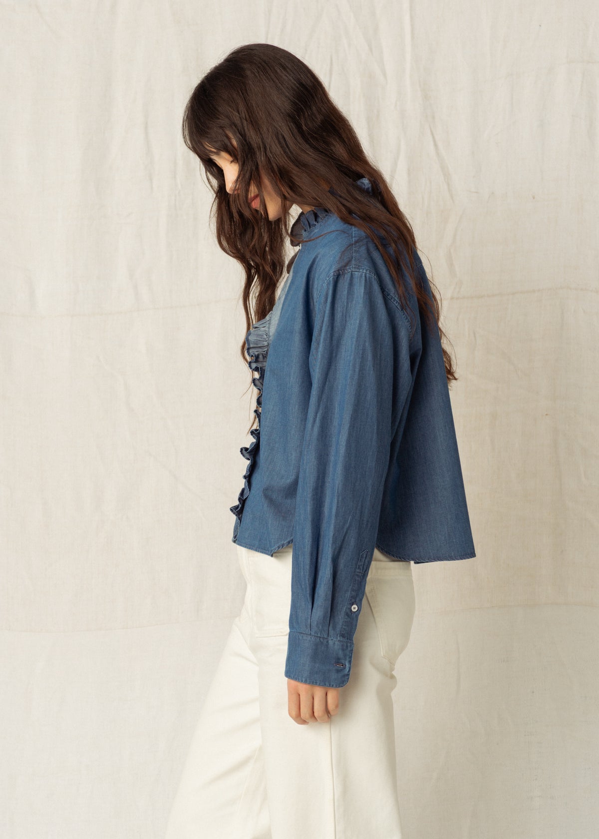 KIRSTY SHIRT — DARK BLUE DENIM