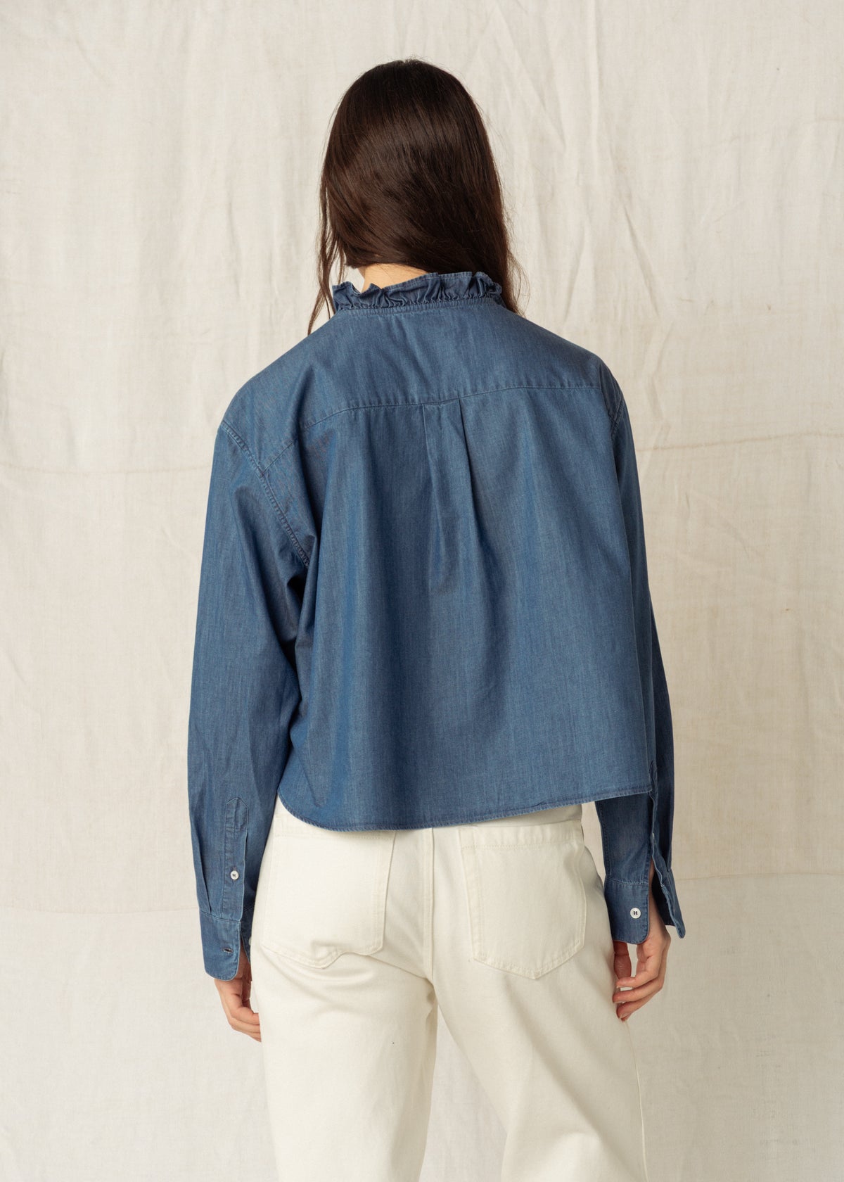 KIRSTY SHIRT — DARK BLUE DENIM