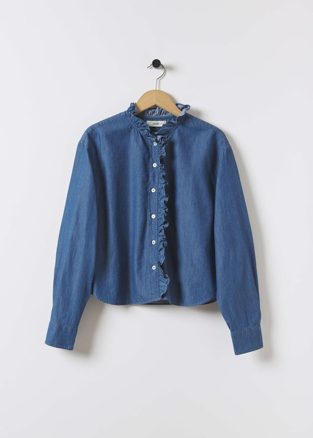 KIRSTY SHIRT — DARK BLUE DENIM