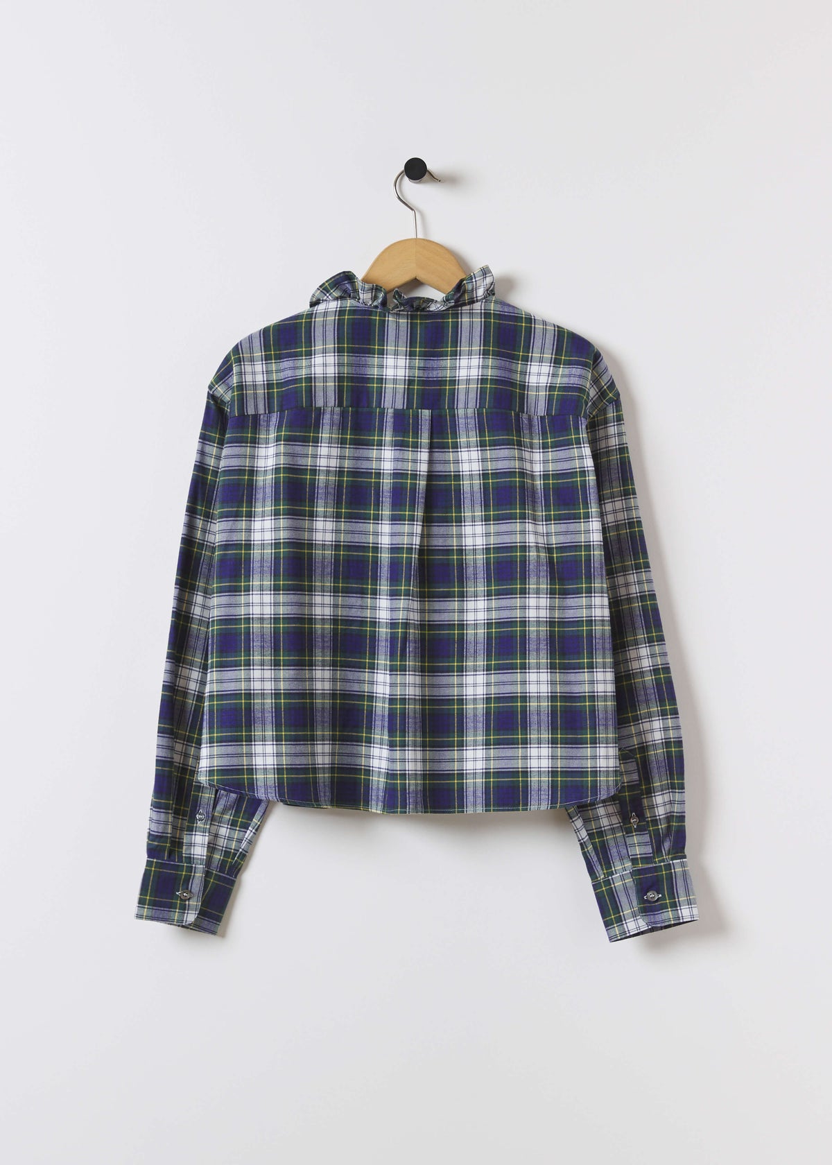 KIRSTY SHIRT — NAVY & YELLOW TARTAN