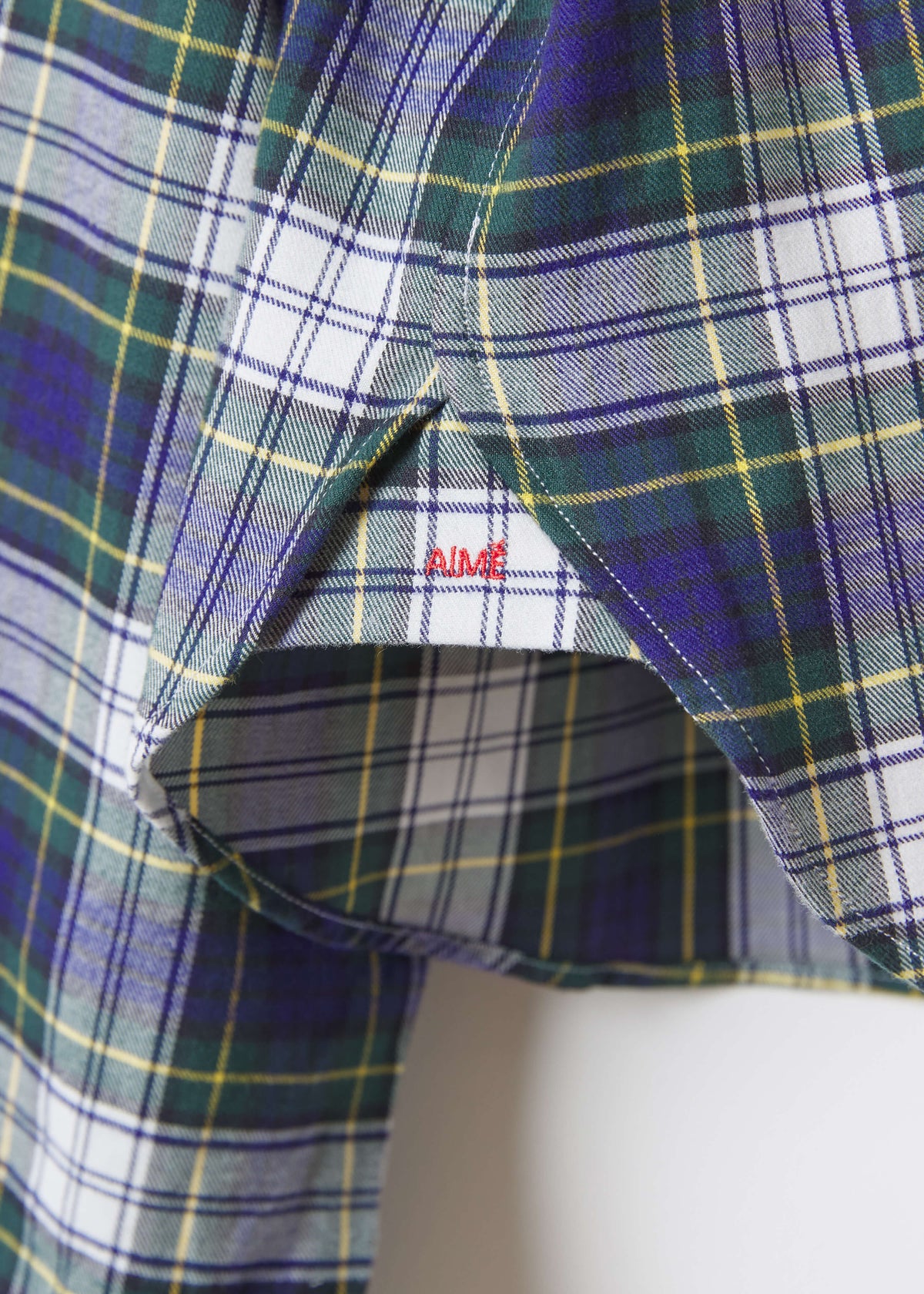 KIRSTY SHIRT — NAVY & YELLOW TARTAN