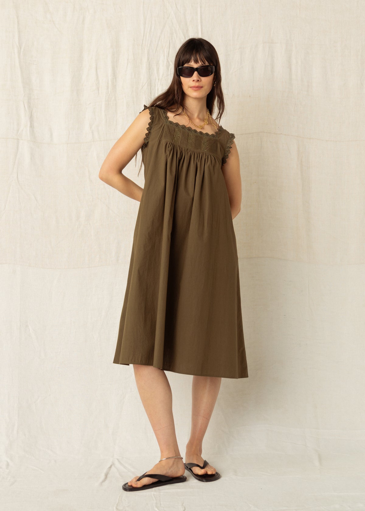KITTY DRESS — KHAKI