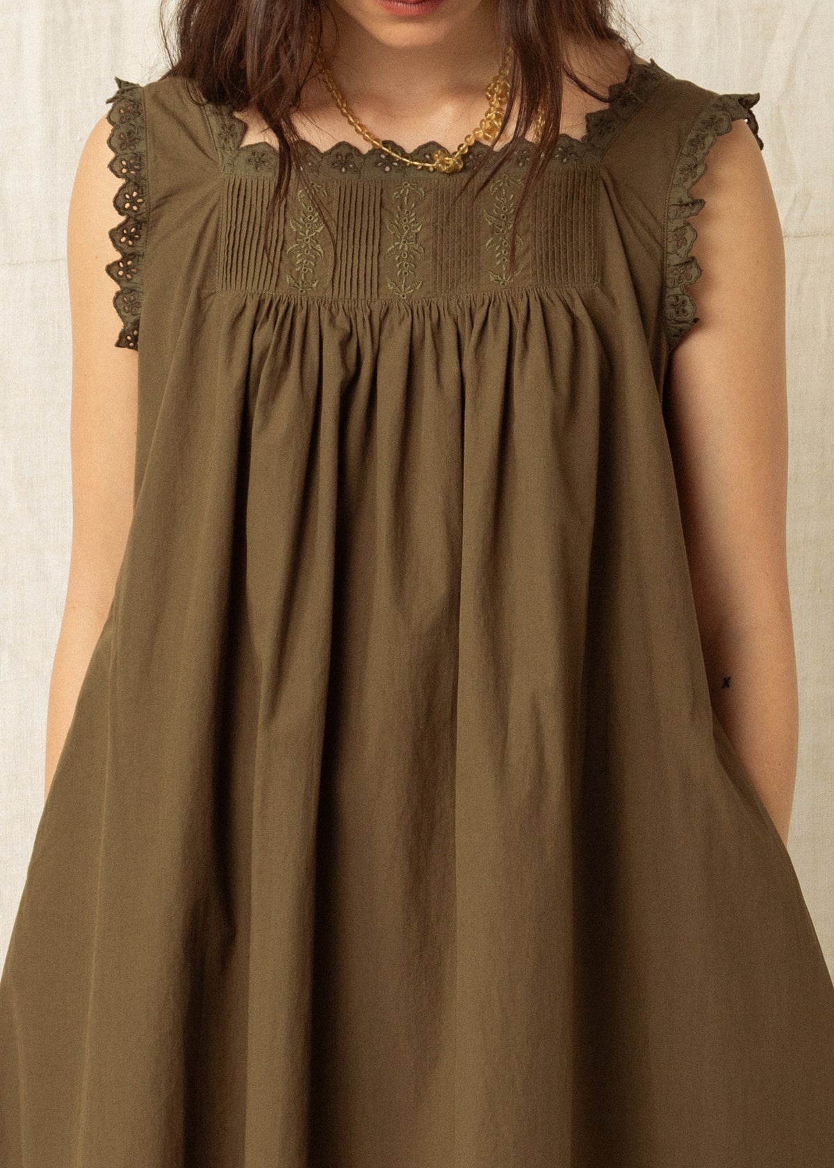 KITTY DRESS — KHAKI