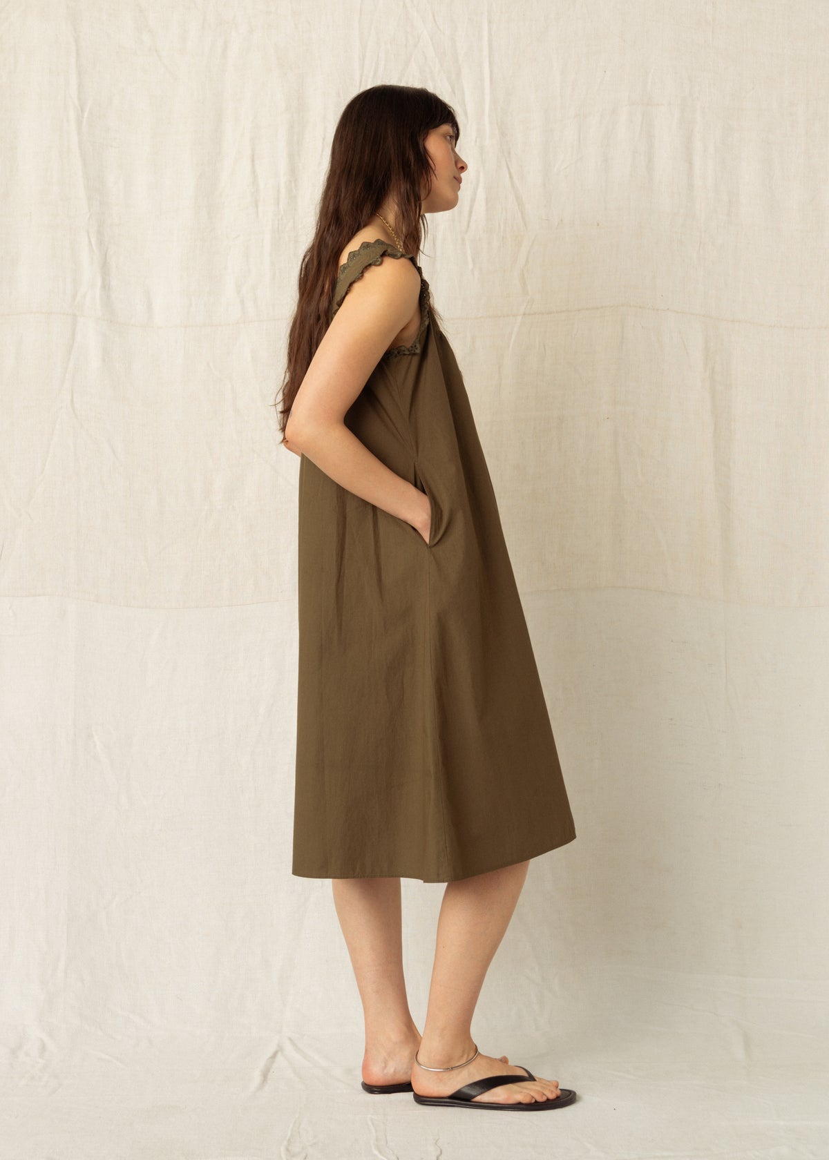 KITTY DRESS — KHAKI