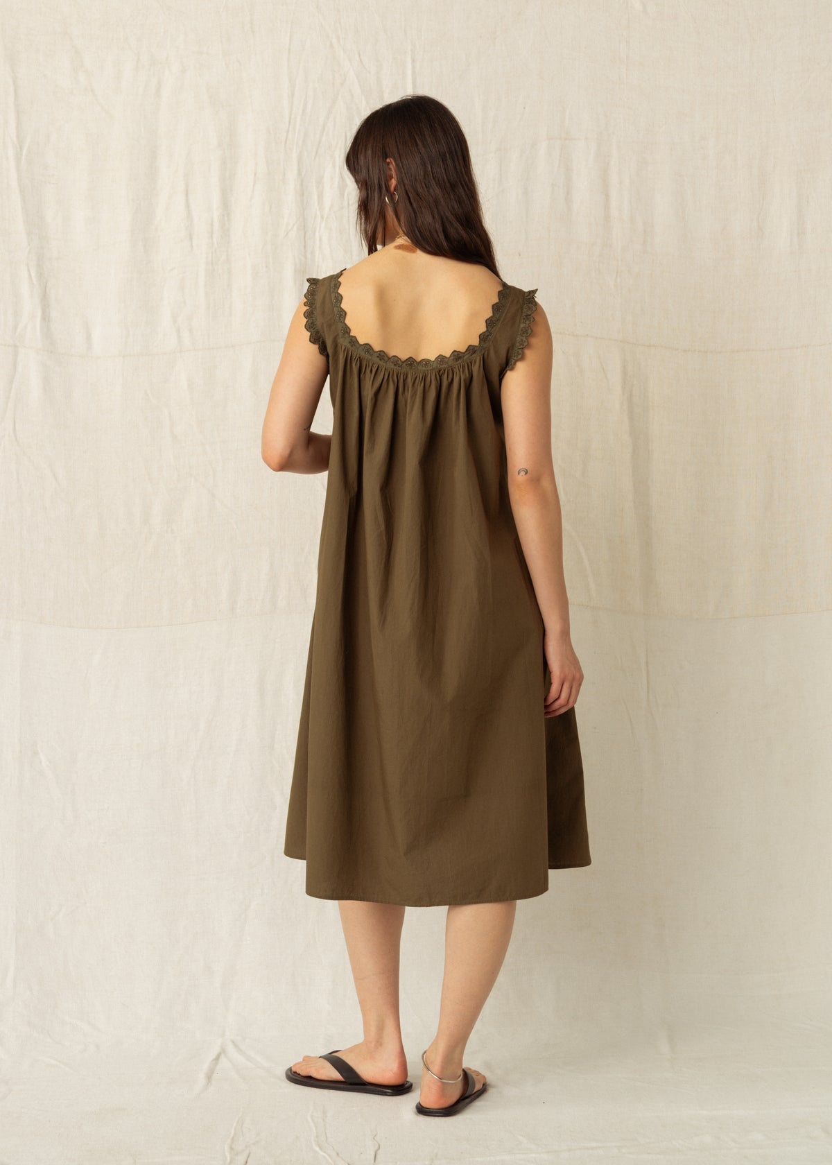 KITTY DRESS — KHAKI