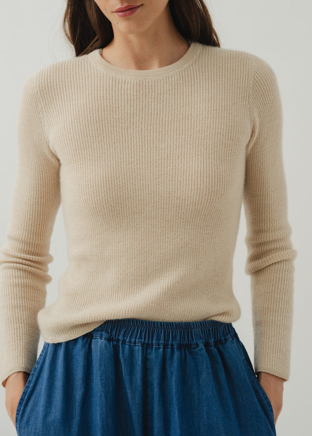 IRVING CASHMERE JUMPER — SAND