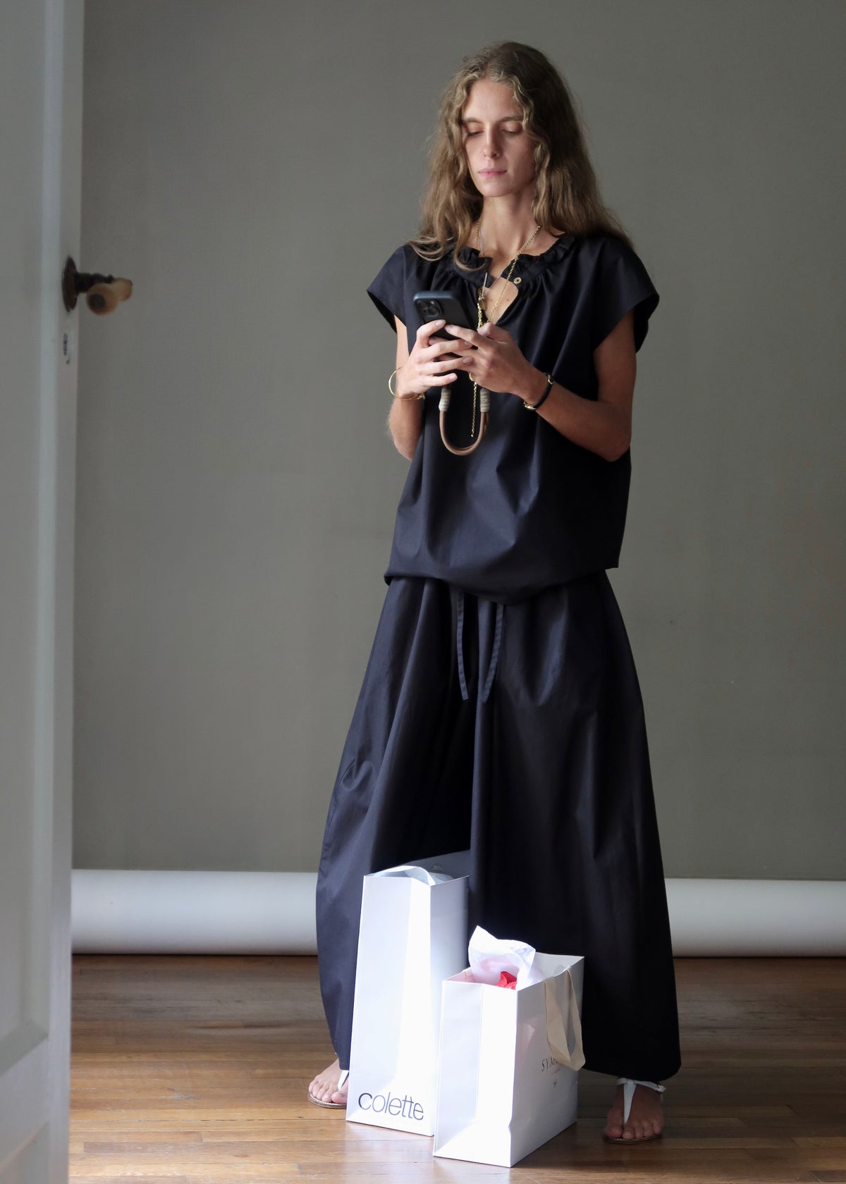 HALO BLOUSE — BLACK