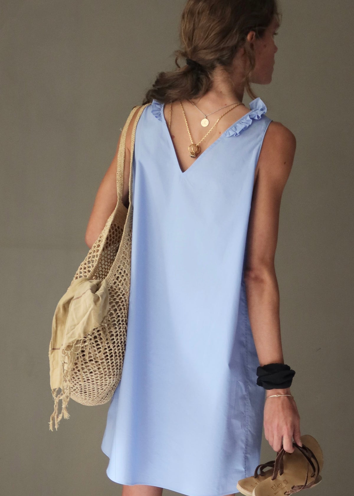 REVERSO DRESS — PINSTRIPE