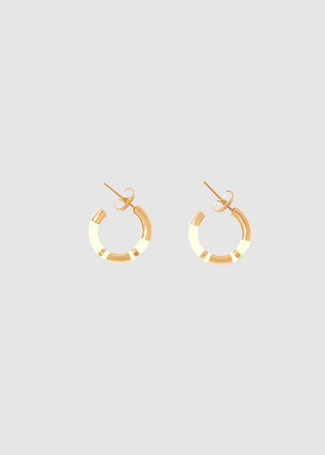 POSITANO MINI HOOP EARRINGS — IVORY