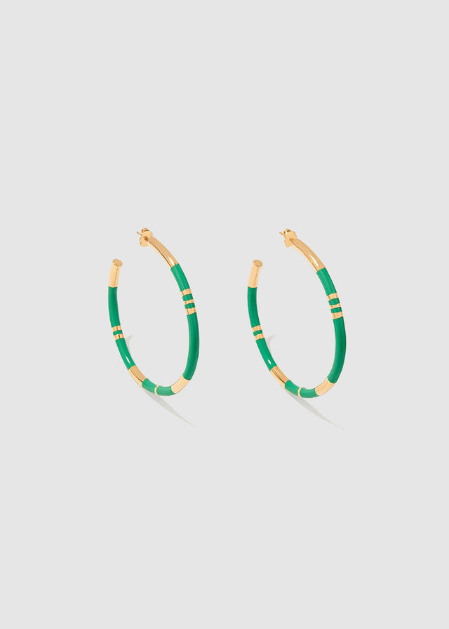 POSITANO HOOP EARRINGS — EMERALD