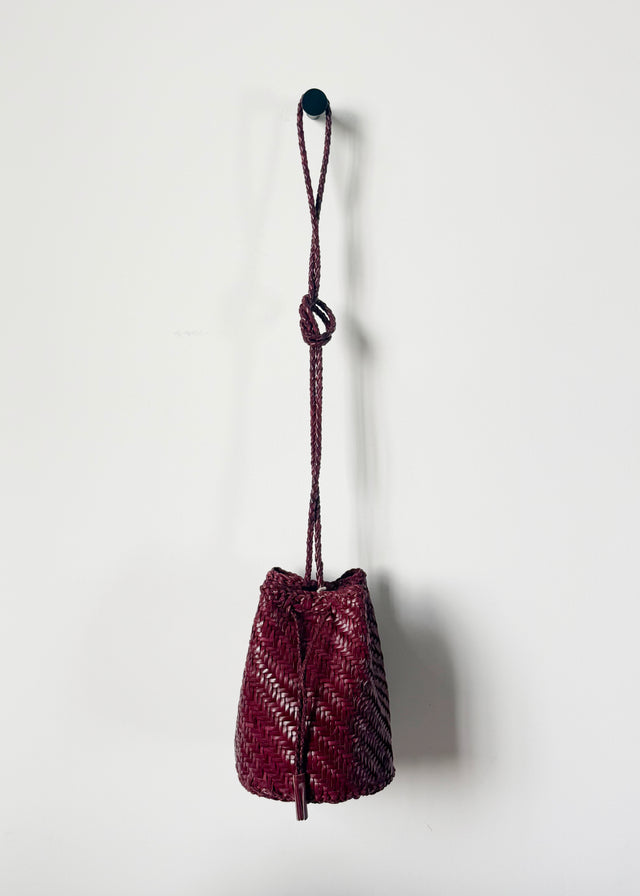 POM POM DOUBLE JUMP BAG — BORDEAUX