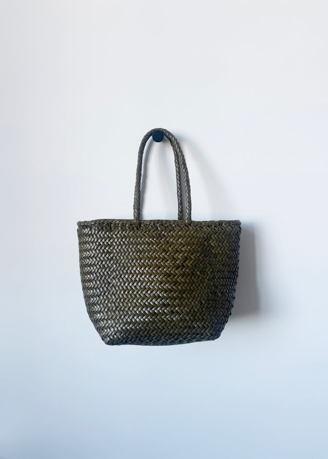 SMALL GRACE BASKET BAG — KHAKI