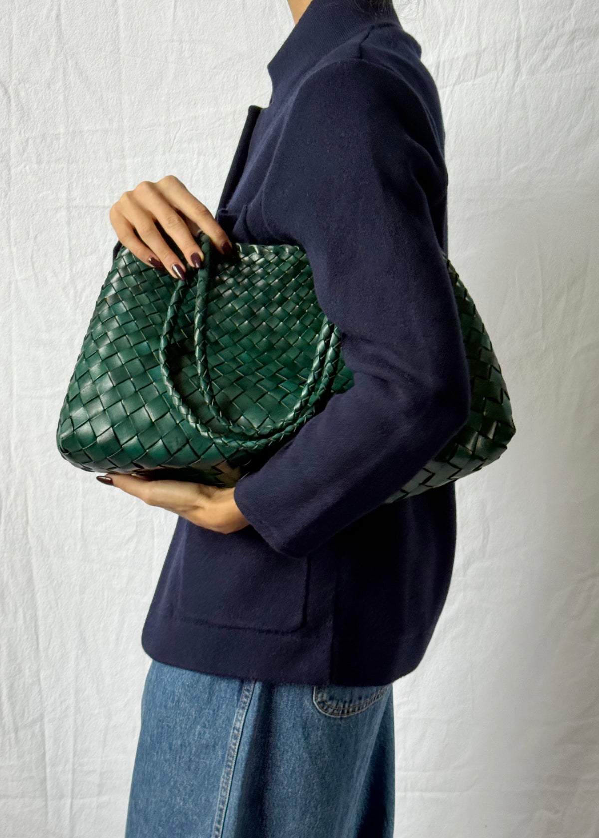 BIG SANTA CROCE BAG — FOREST GREEN