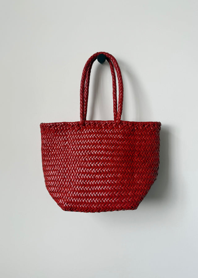 SMALL GRACE BASKET BAG — POPPY RED