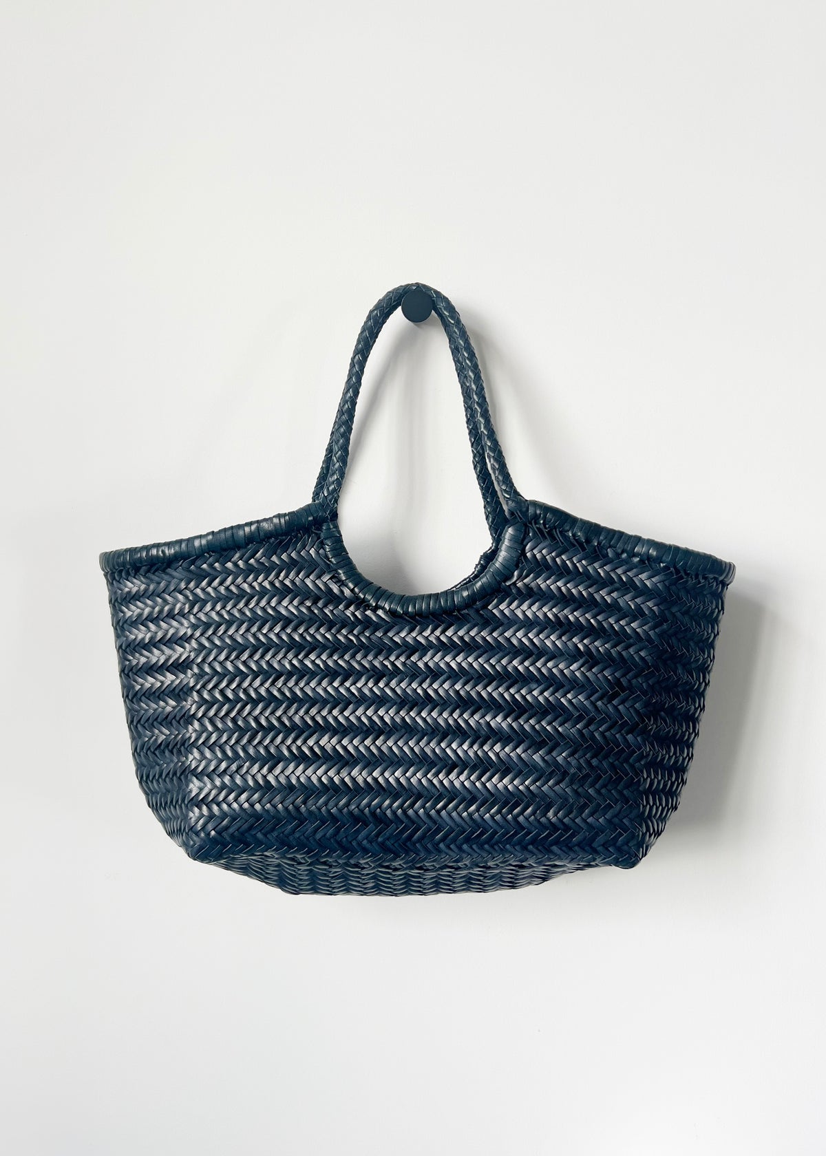 LARGE NANTUCKET BASKET BAG — MARINE