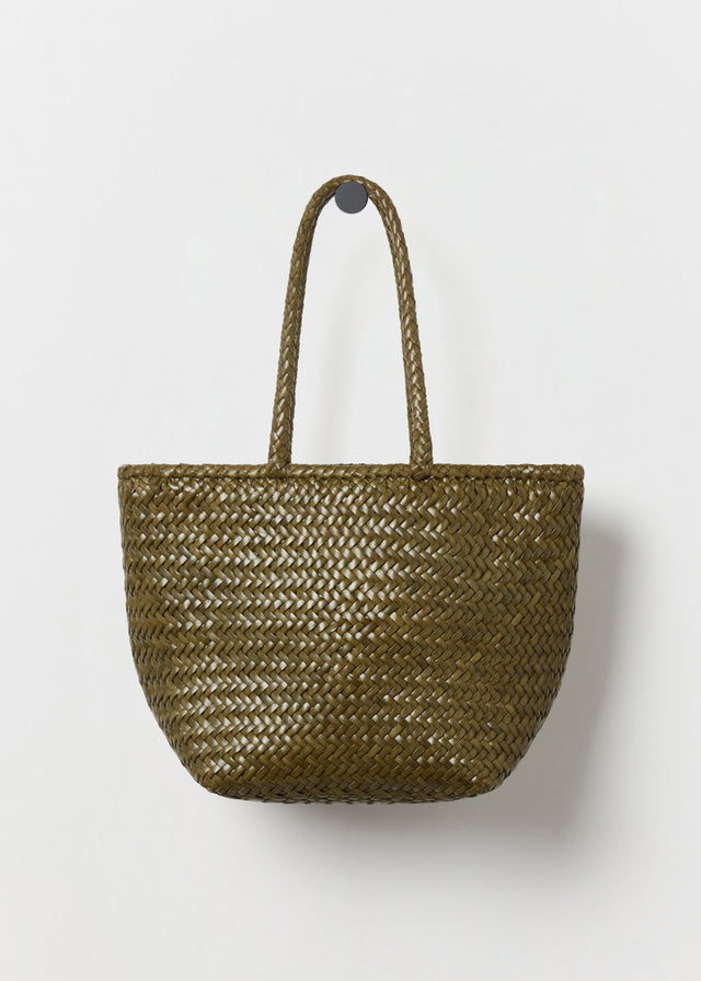 SMALL GRACE BASKET BAG — KHAKI