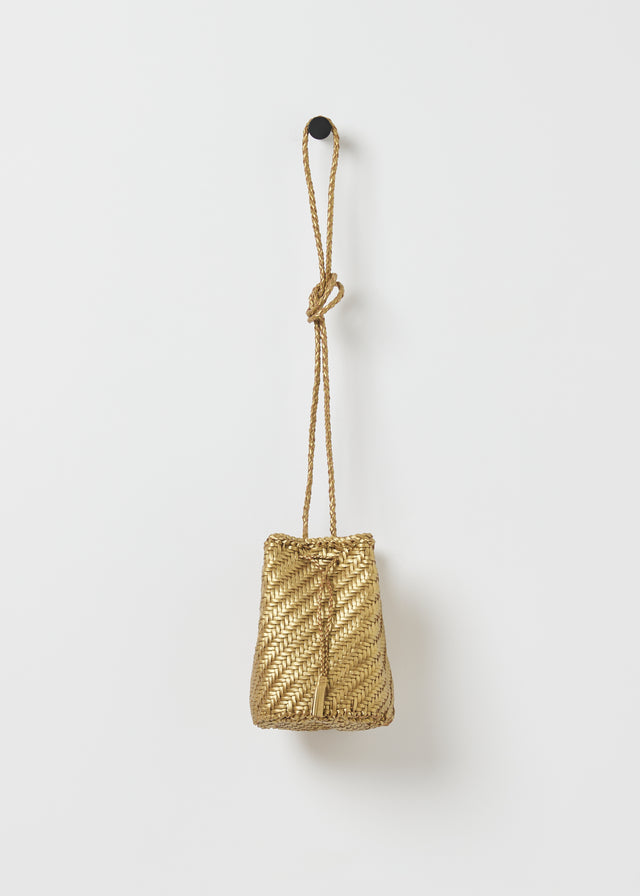 POM POM DOUBLE JUMP BAG — GOLD