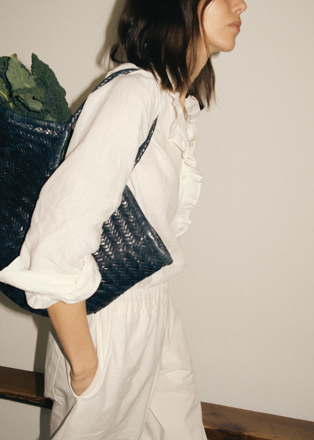 NANTUCKET BASKET BAG — MARINE