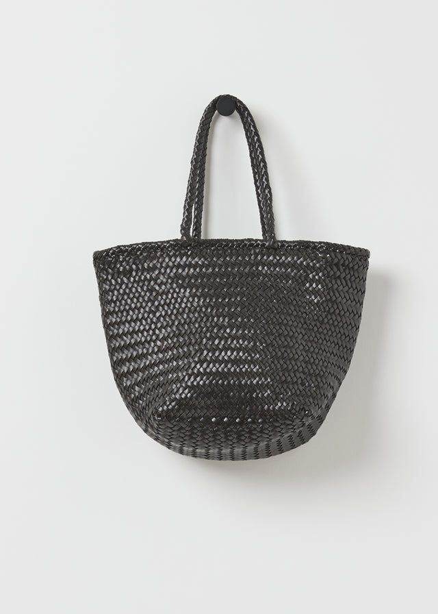 SMALL GRACE BASKET BAG — BLACK