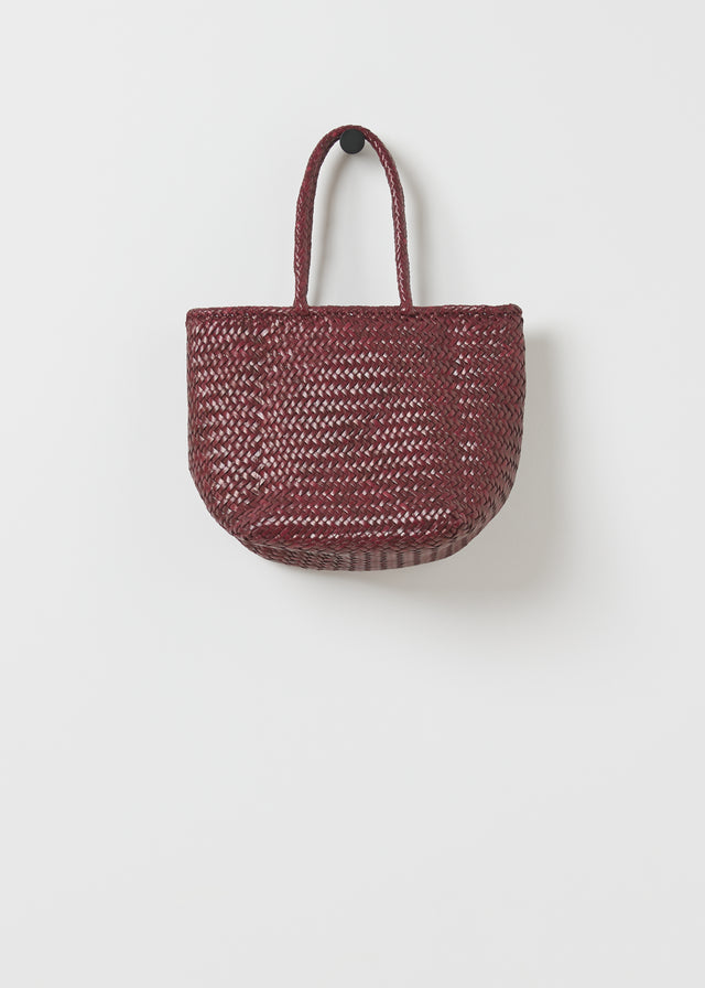 SMALL GRACE BASKET BAG — BORDEAUX