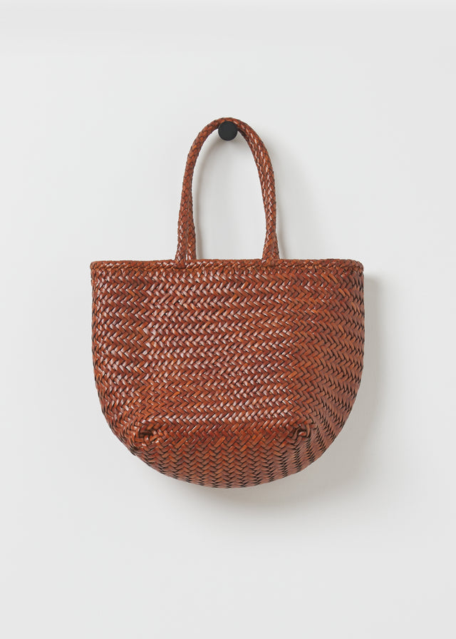 SMALL GRACE BASKET BAG — TAN