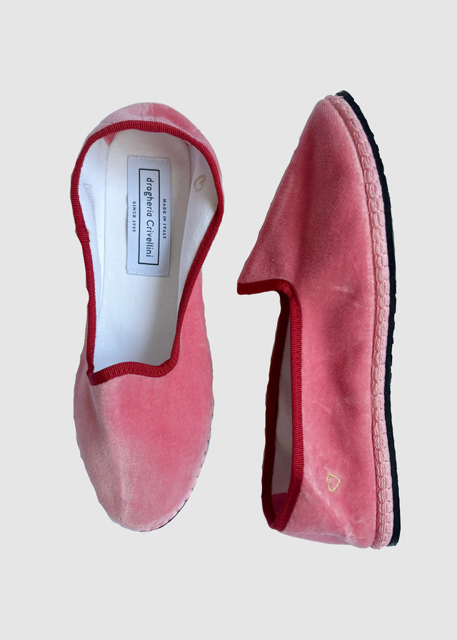 VELVET FURLANE SLIPPERS — ROSA