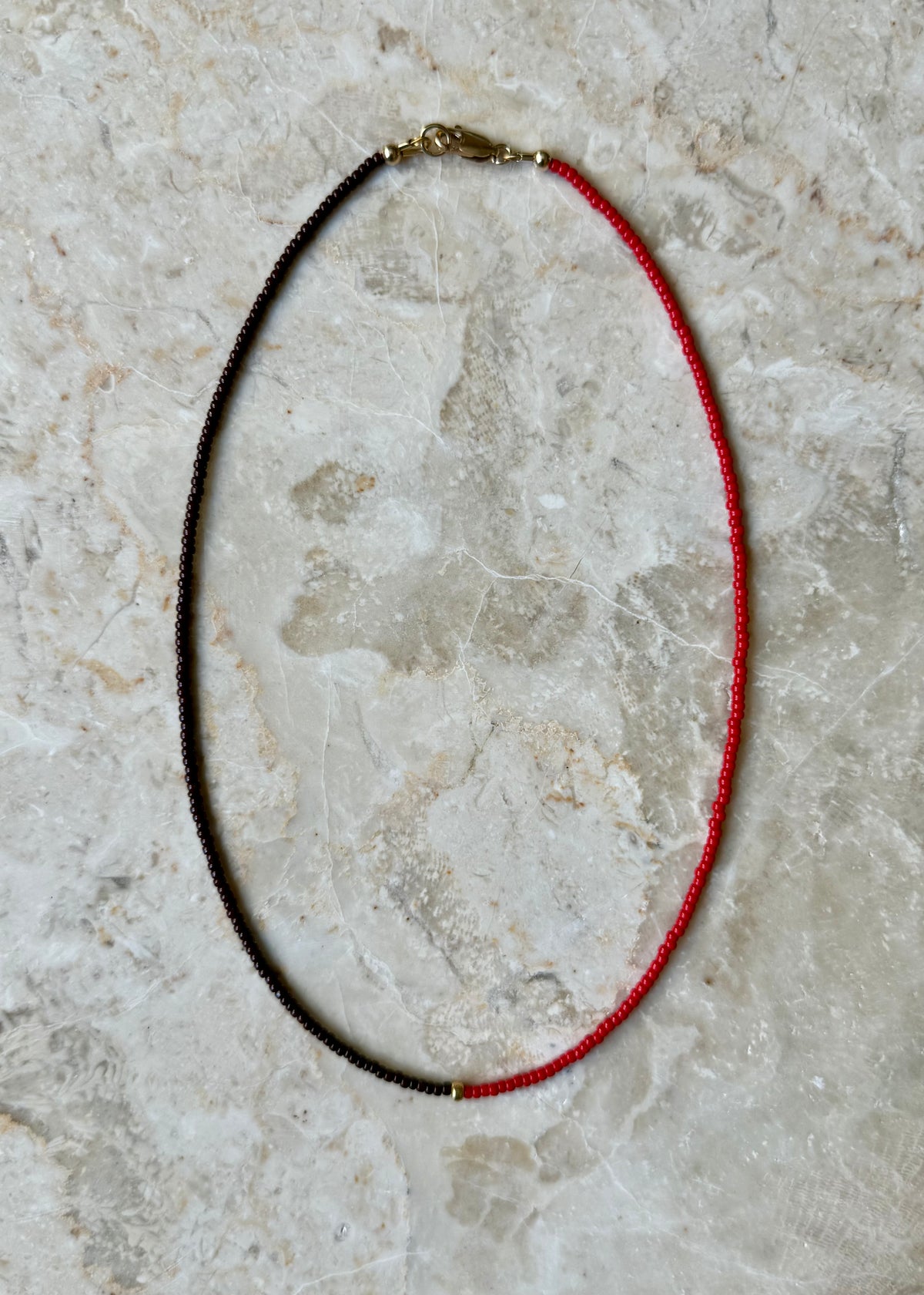 STACKER NECKLACE — CHOCOLATE & RED