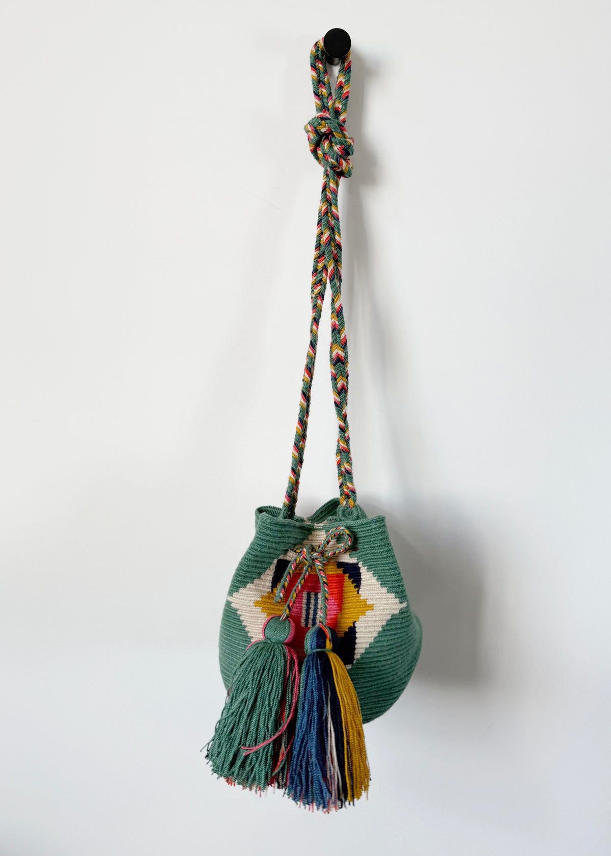 MEDIUM VULTURE CROSSBODY BAG  — JADE GREEN & MUSTARD