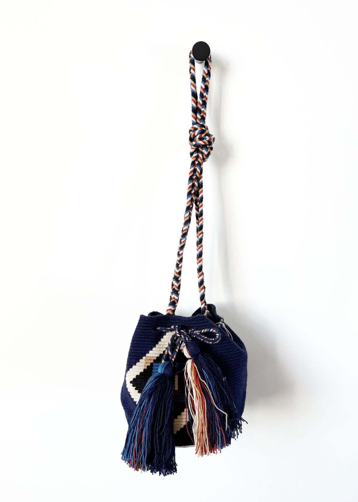 MEDIUM CROSSBODY VULTURE BAG — NAVY BLUE & TOAST