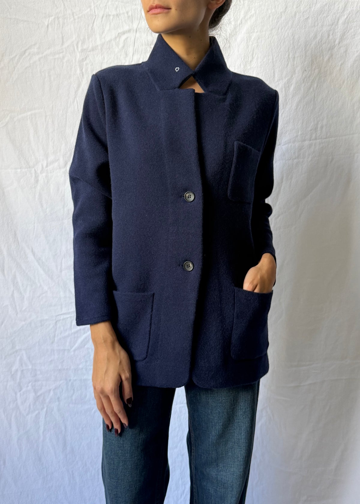 GILDA CASHMERE JACKET — NAVY