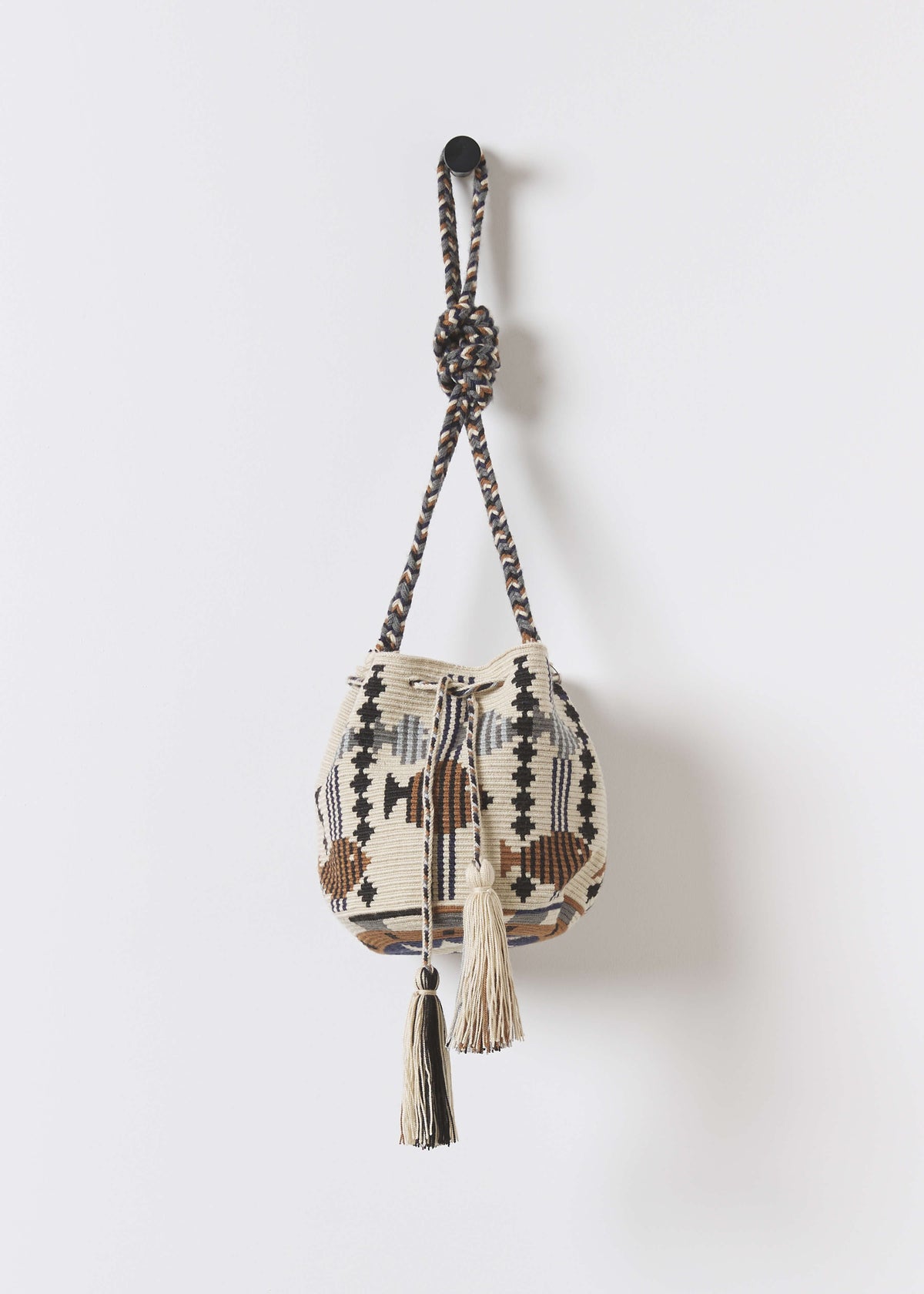 MEDIUM CEPHEUS CROSSBODY BAG — BEIGE & BROWN