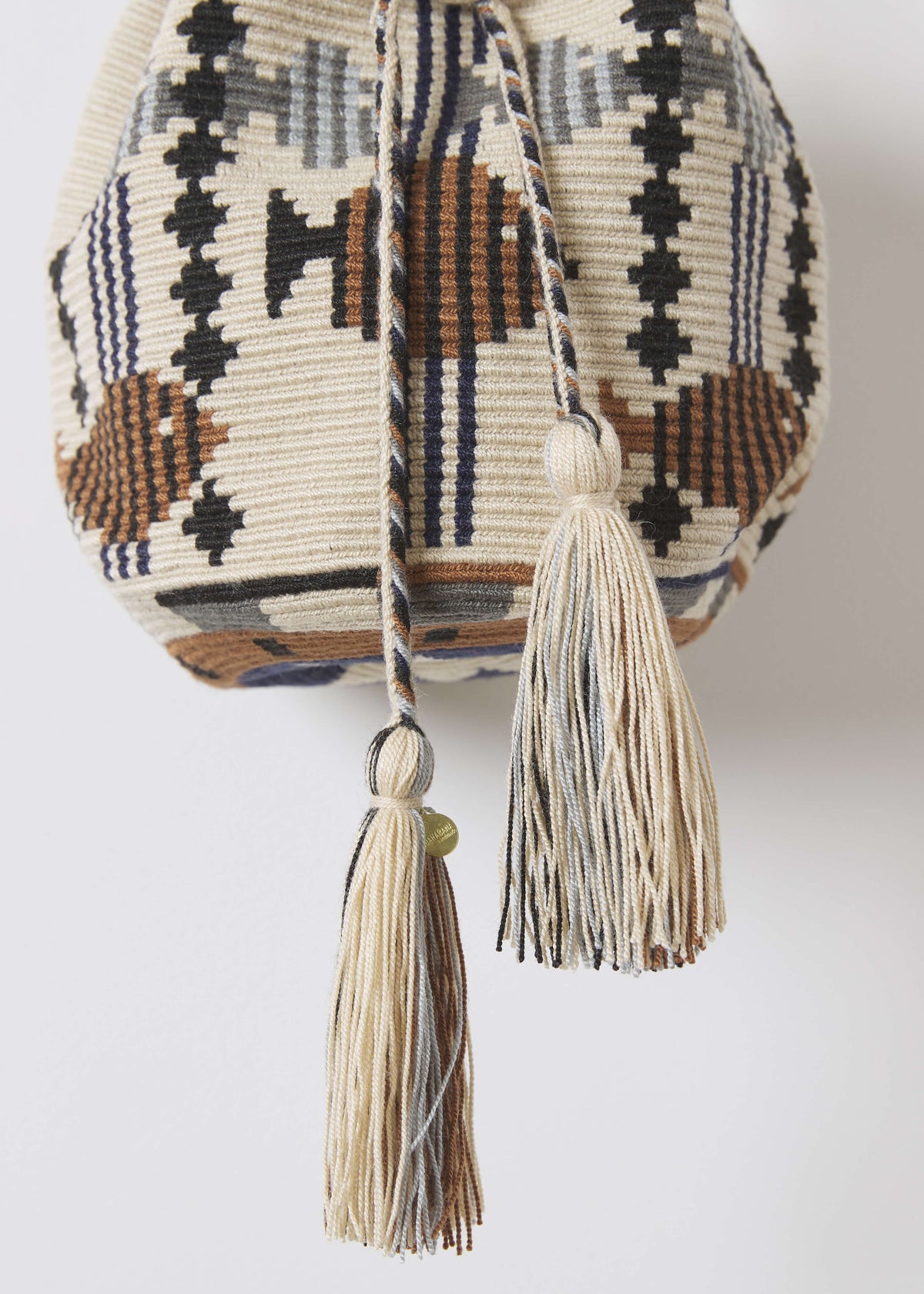 MEDIUM CEPHEUS CROSSBODY BAG — BEIGE & BROWN