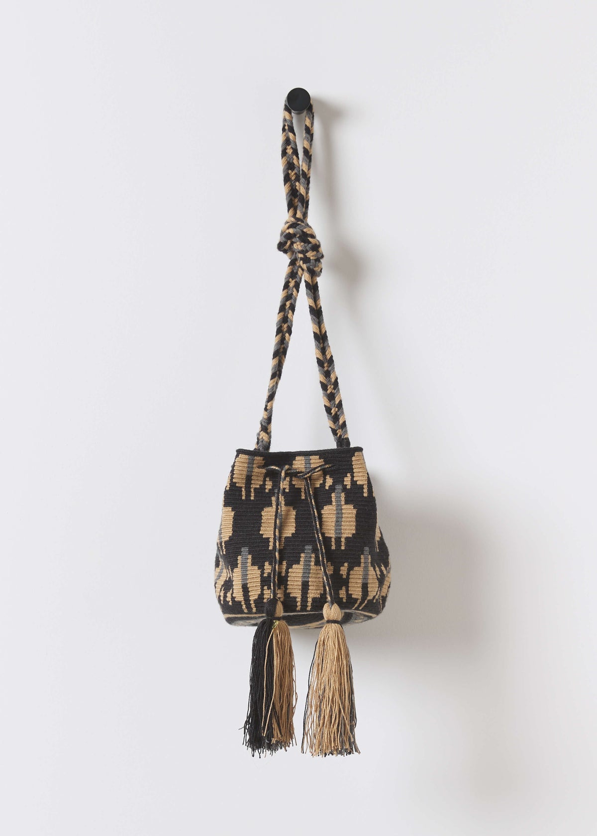MEDIUM MARIGOLD CROSSBODY BAG — BLACK & CAMEL