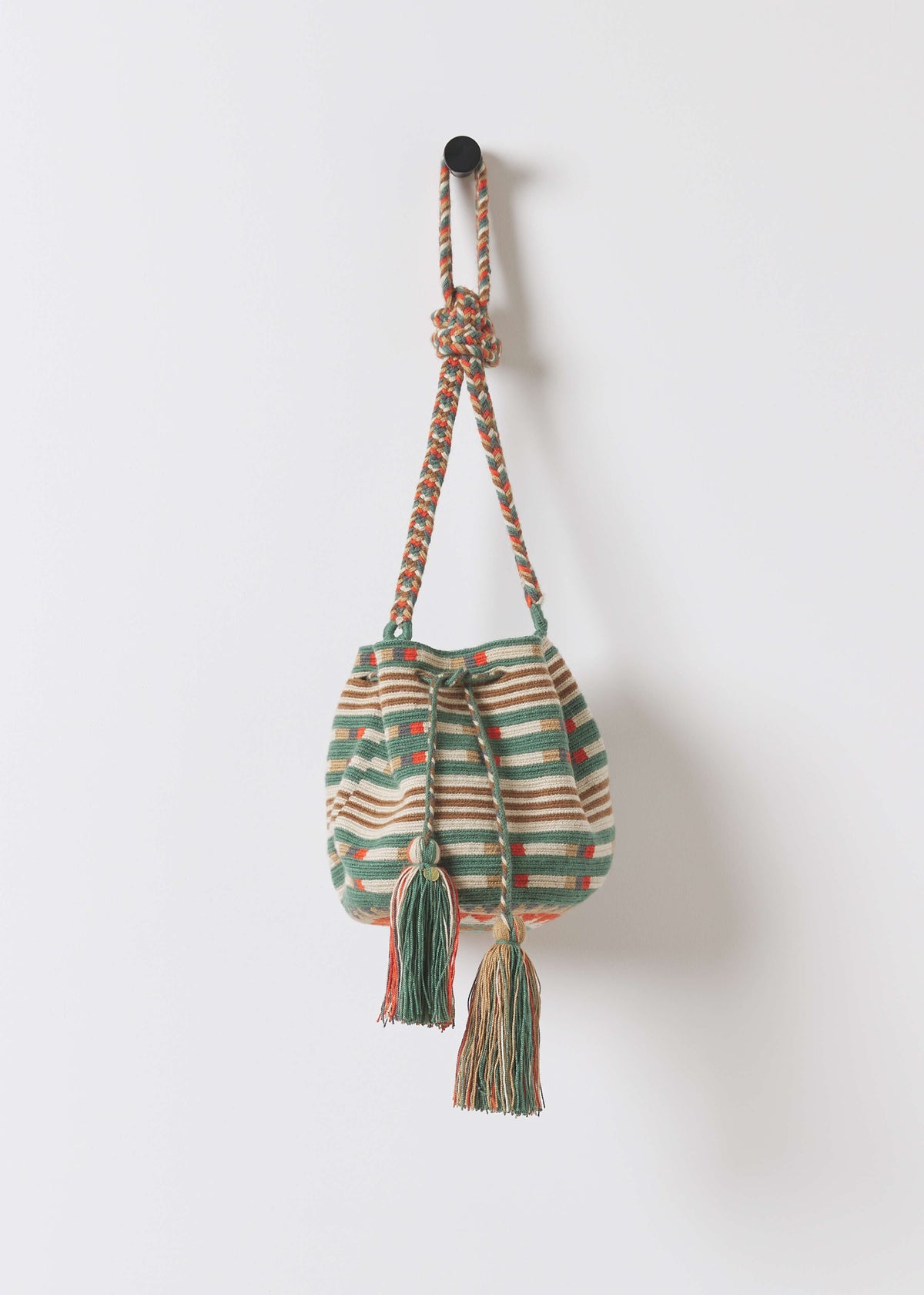 MEDIUM CROSSBODY BAG — JADE GREEN & ORANGE