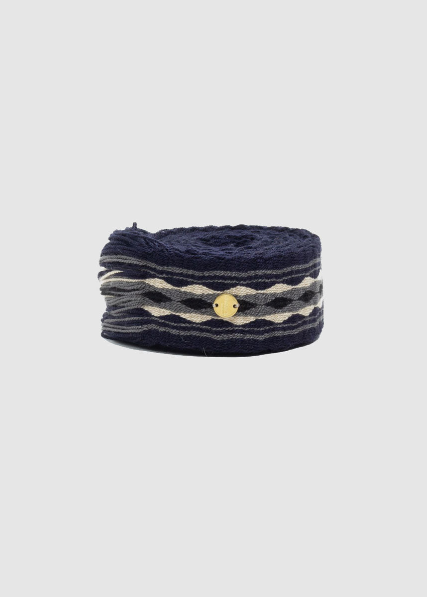 BELT WITH FRINGES — DARK GREY & NAVY