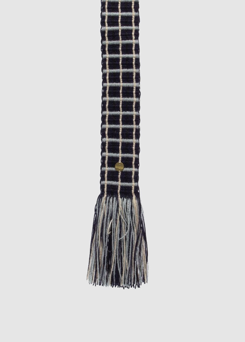 BELT WITH FRINGES — NAVY & LIGHT BLUE