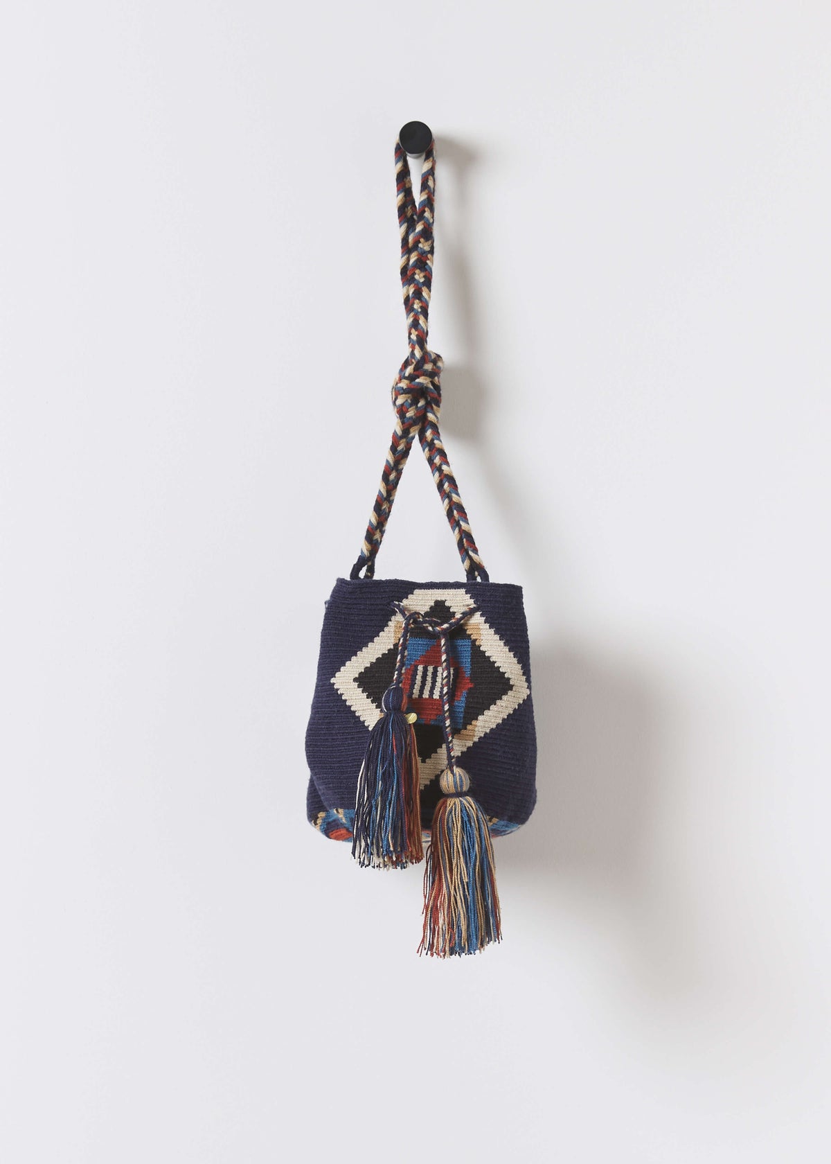 MEDIUM CROSSBODY VULTURE BAG — NAVY BLUE & TOAST