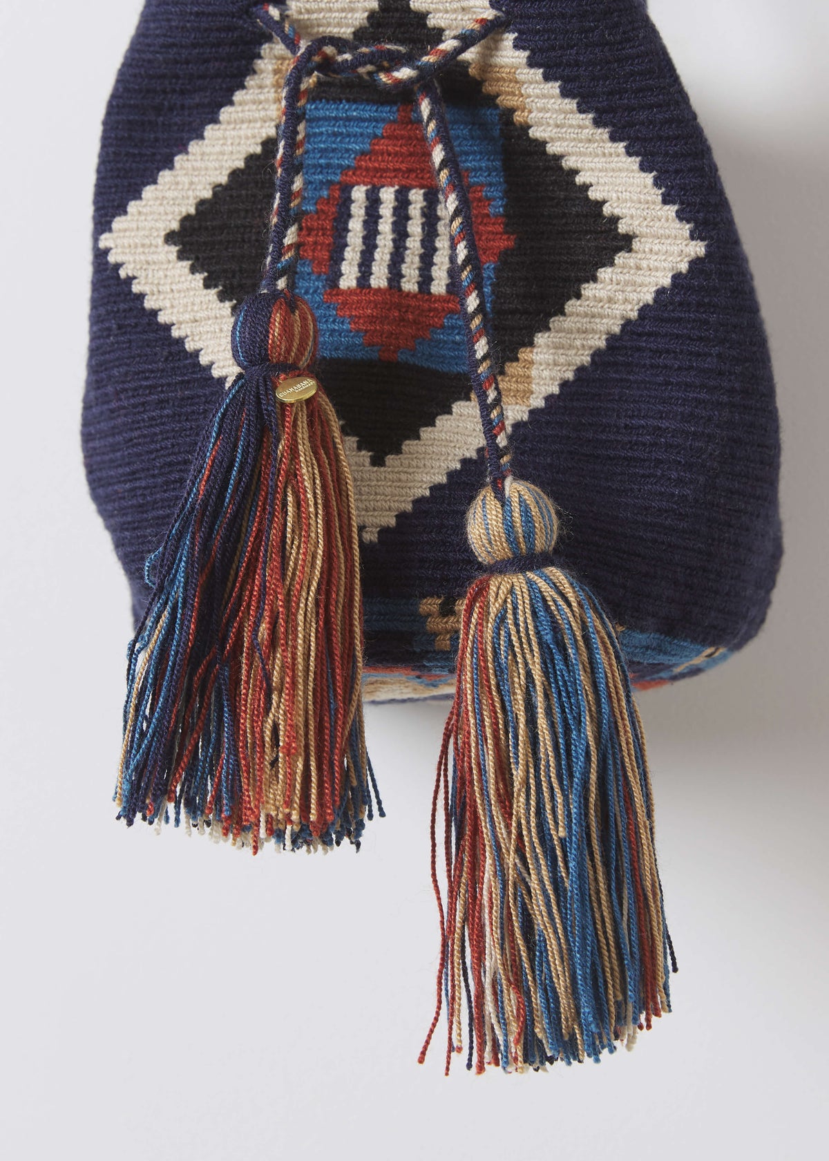 MEDIUM CROSSBODY VULTURE BAG — NAVY BLUE & TOAST