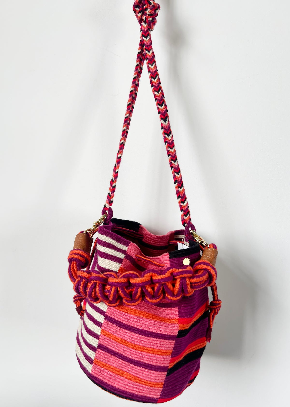 MITRA CUTTLEFISH BAG — BURGUNDY & PINK