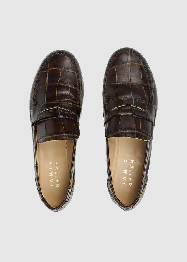 PENNY LOAFER —  BROWN CROC
