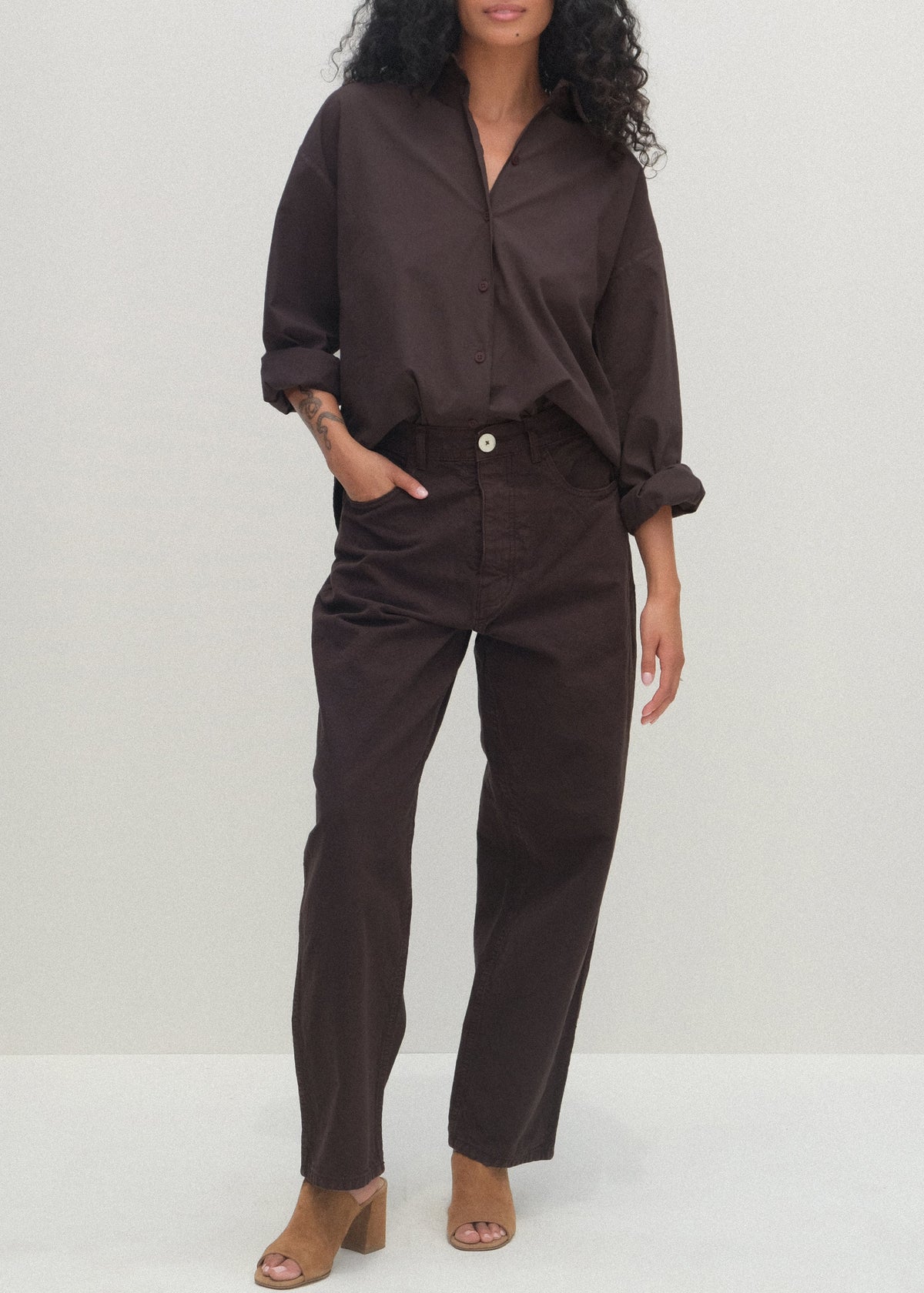 CALIFORNIA WIDE PANT — RAISIN