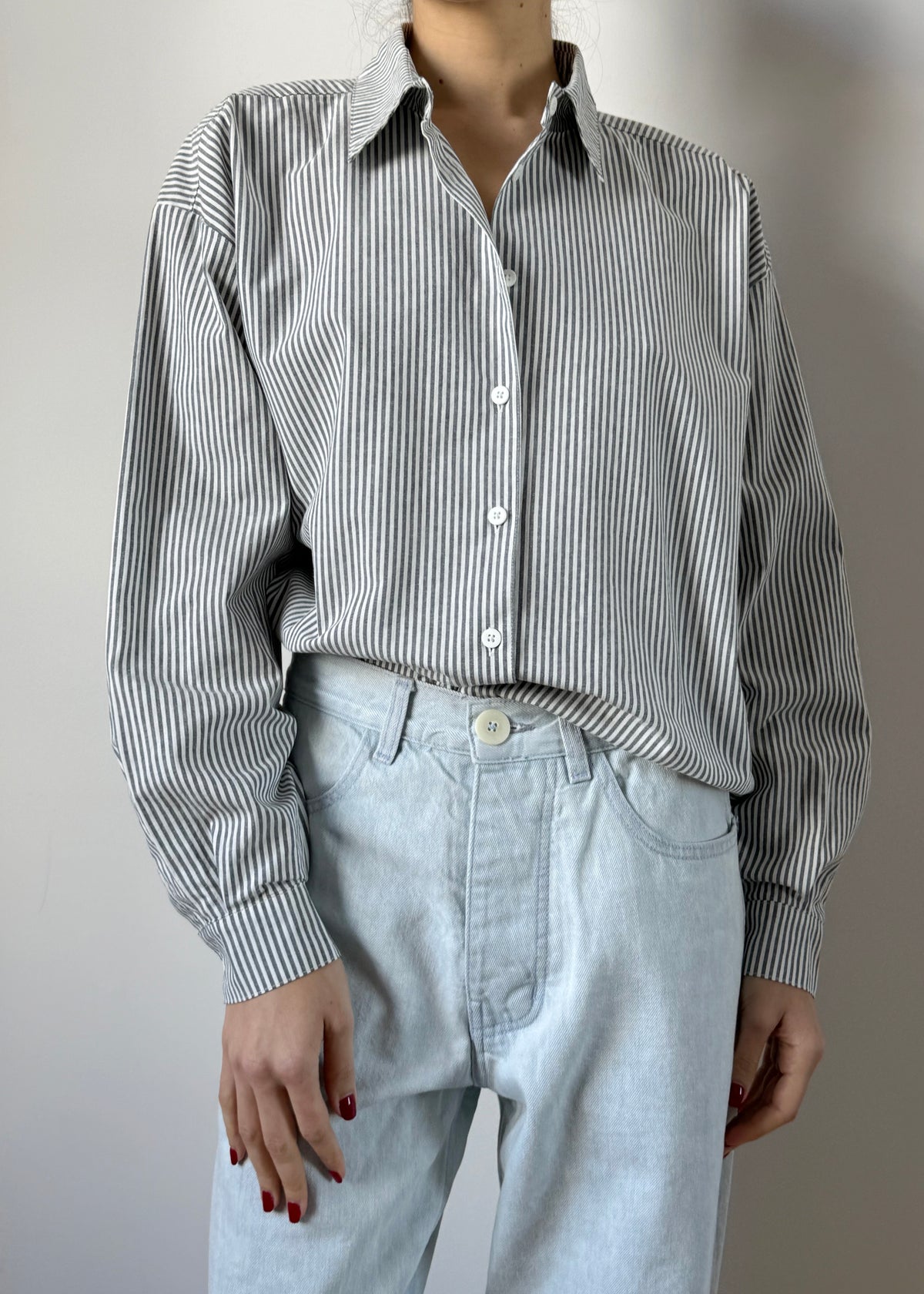 SPECIALITY ALBERTA SHIRT — SLATE PINSTRIPE