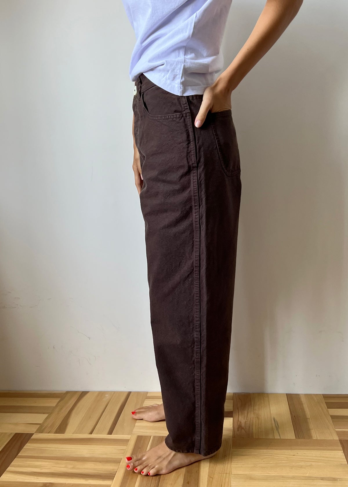 CALIFORNIA WIDE PANT — RAISIN